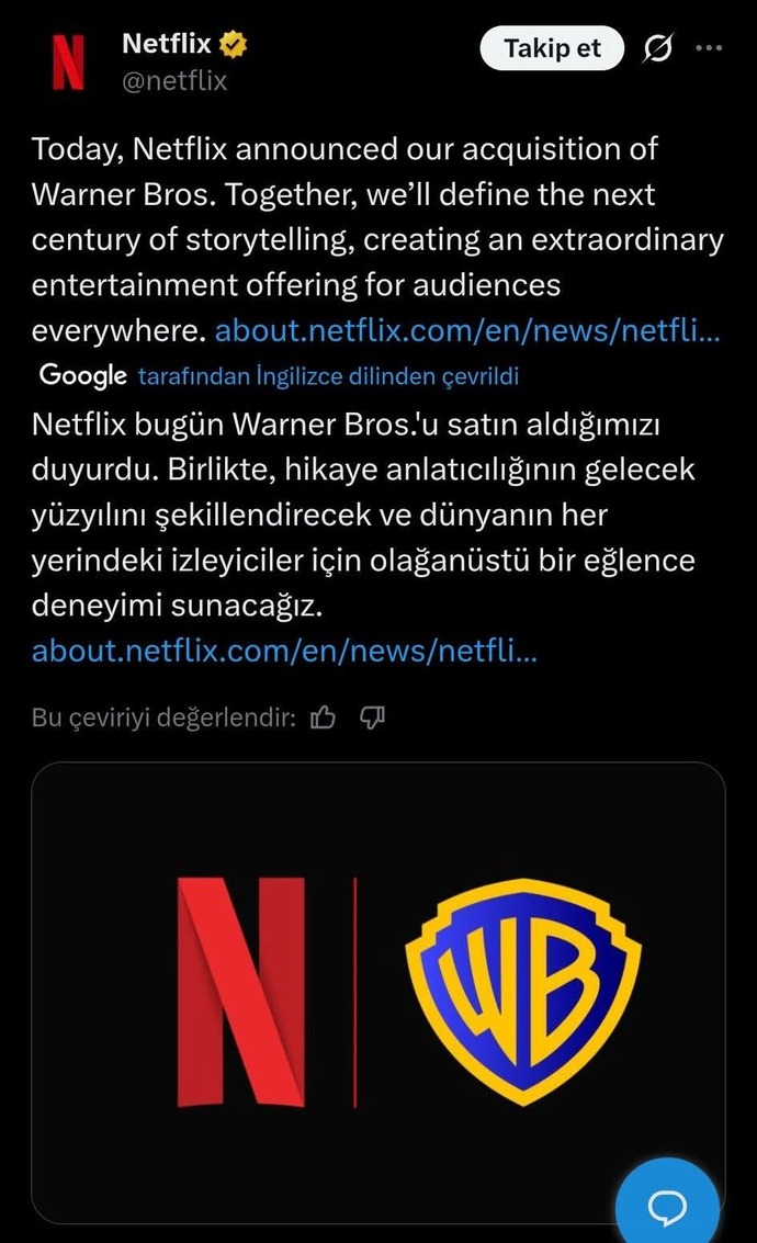 Netflix Satın Almayı Resmen Duyurdu?