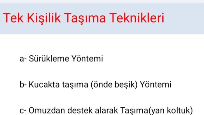 İlk yardımcı biri ehliyet sınavında o konulardan muaf olur mu?