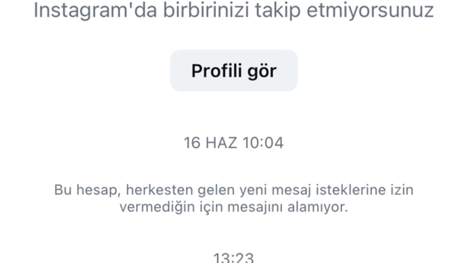 Arkadaşlar instada fotoğraftaki gibi yazınca karşımdaki mesajlarımı benden kaynaklı mı göremiyor?