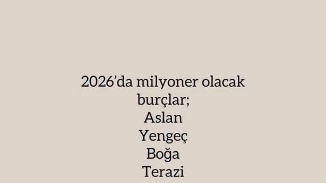 2026 milyoner olacak burçlar sizin burcunuz nedir?