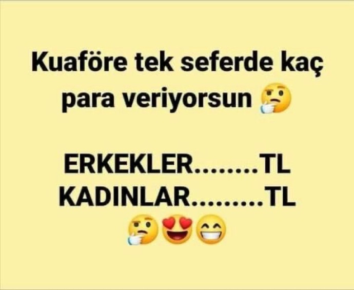 Kuaföre tek seferde ne kadar veriyorsun?