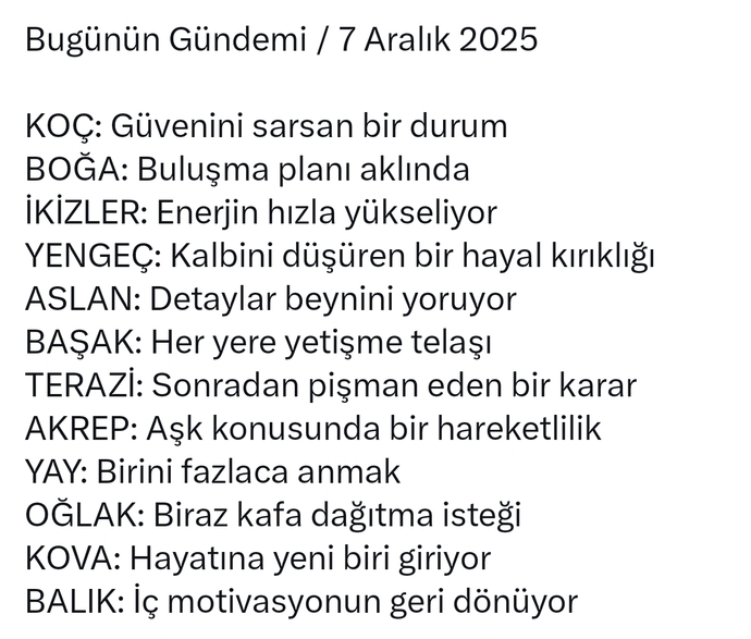 Burcuna göre bugün gündemin nedir?