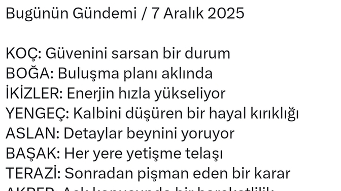 Burcuna göre bugün gündemin nedir?