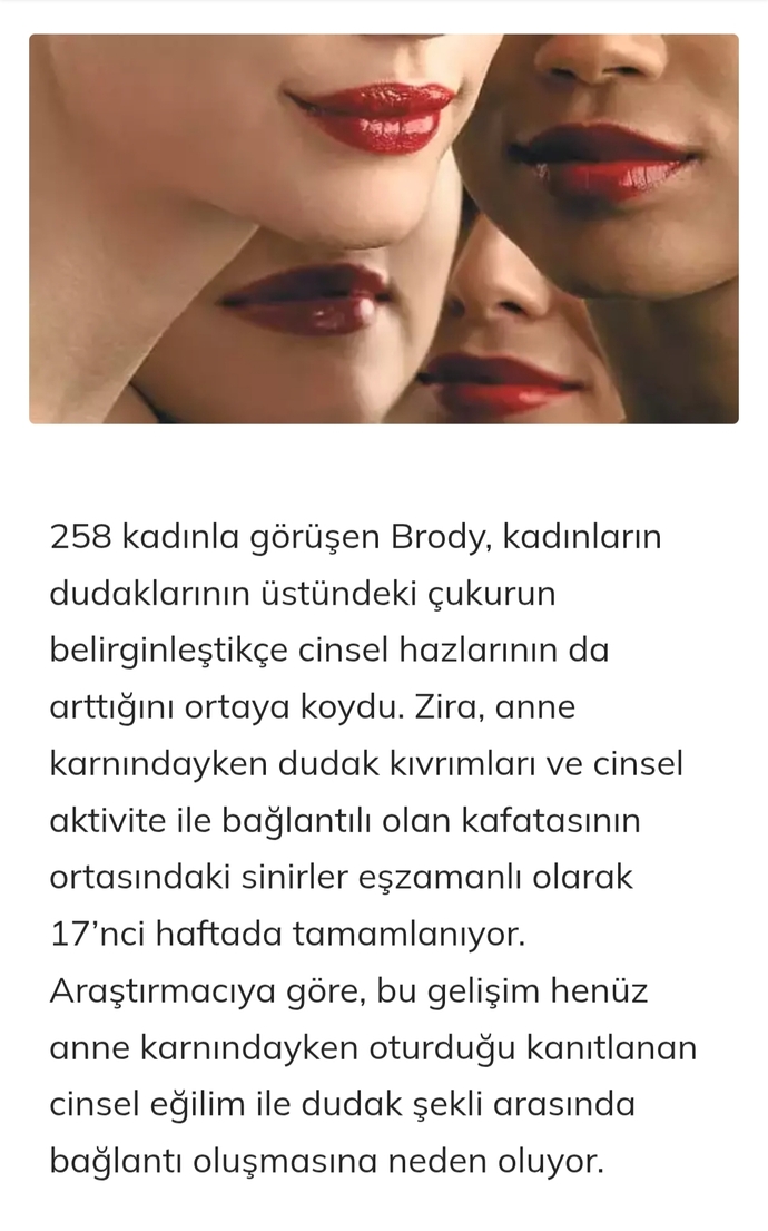 Dudak şekli libidonuzu ele veriyormuş. Katılıyor musunuz, sizce de böyle bir bağlantı olabilir mi?