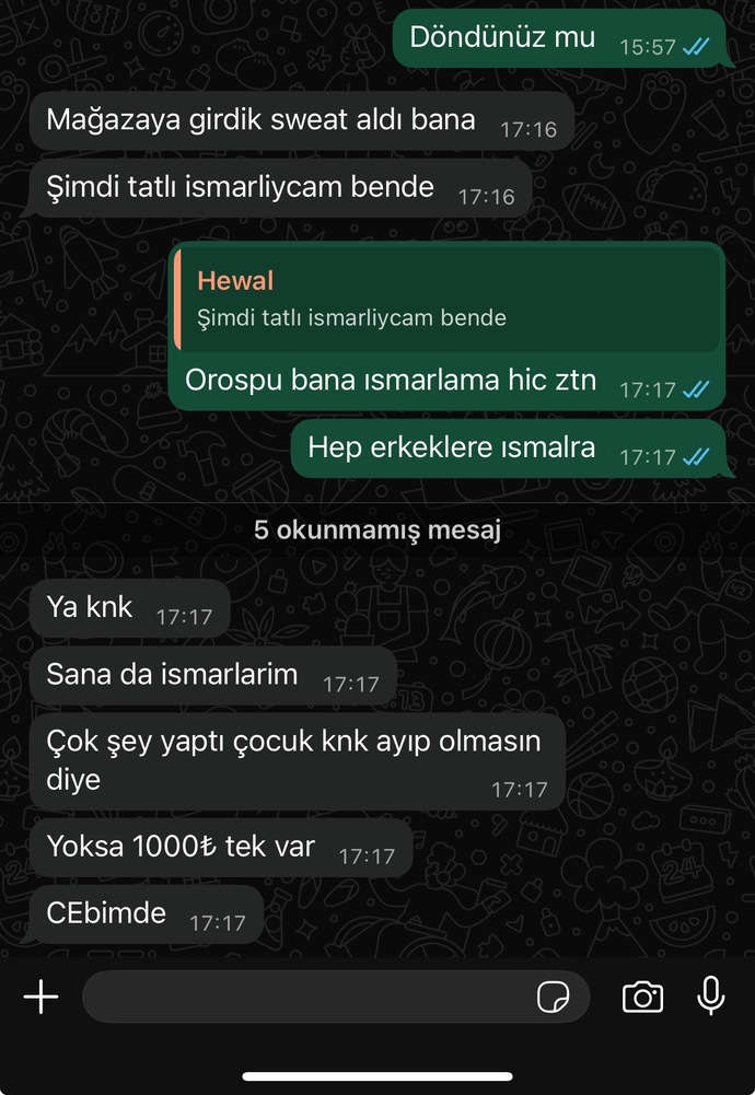 ARKADAŞIM ANCA ELİN ERKEKLERİNE ISMARLIOR?