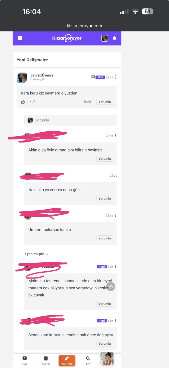 Kara kuru kız sevmemek suç mu?