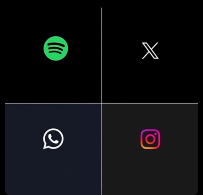 Spotify, Twitter, WhatsApp, Instagram