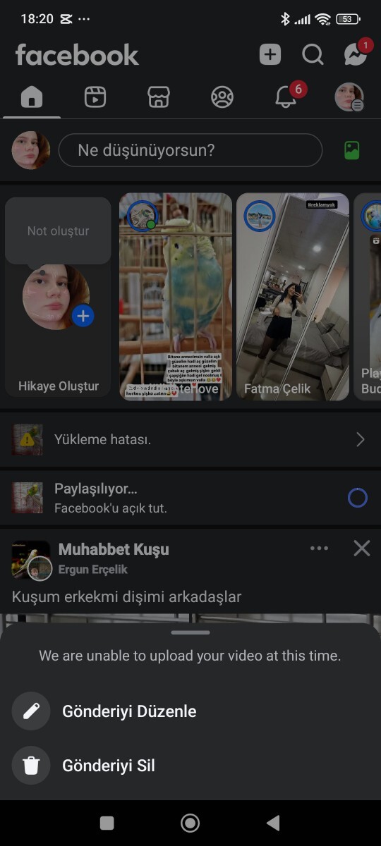 Facebooka gruplara video paylaşamıyorum?