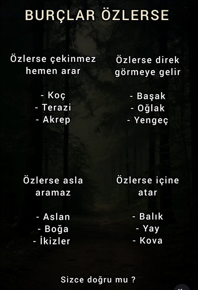 Burçlar özlerse ne yapıyormuş?