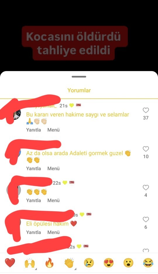 Kocasını öldürüp tahliye edilen kadına gelen yorumlara bakar mısınız?
