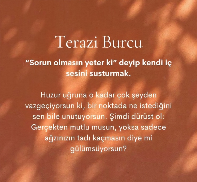 Kendi burcumu yazayım dedim..