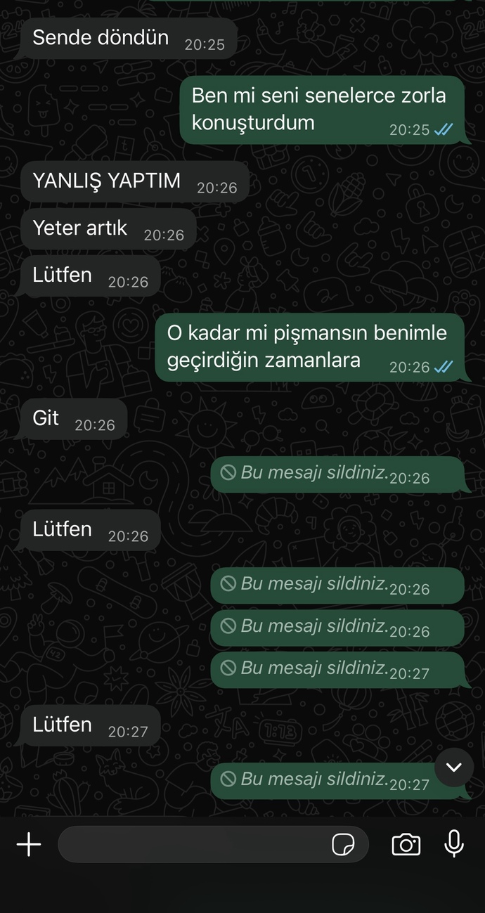 Sizce eski sevgilim dönmez mi geri buluştuktan sonra tekrar engelledi?