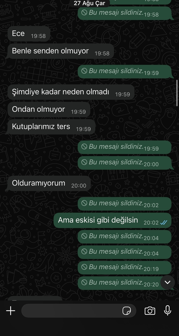 Sizce eski sevgilim dönmez mi geri buluştuktan sonra tekrar engelledi?