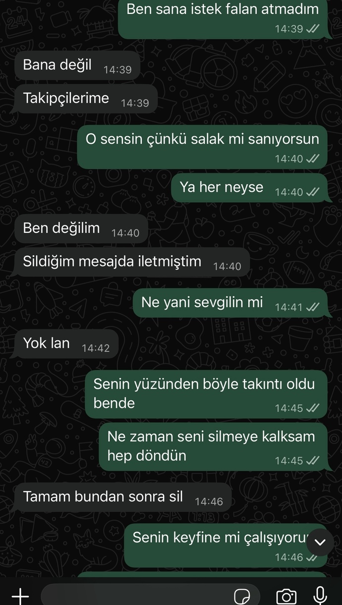 Sizce eski sevgilim dönmez mi geri buluştuktan sonra tekrar engelledi?
