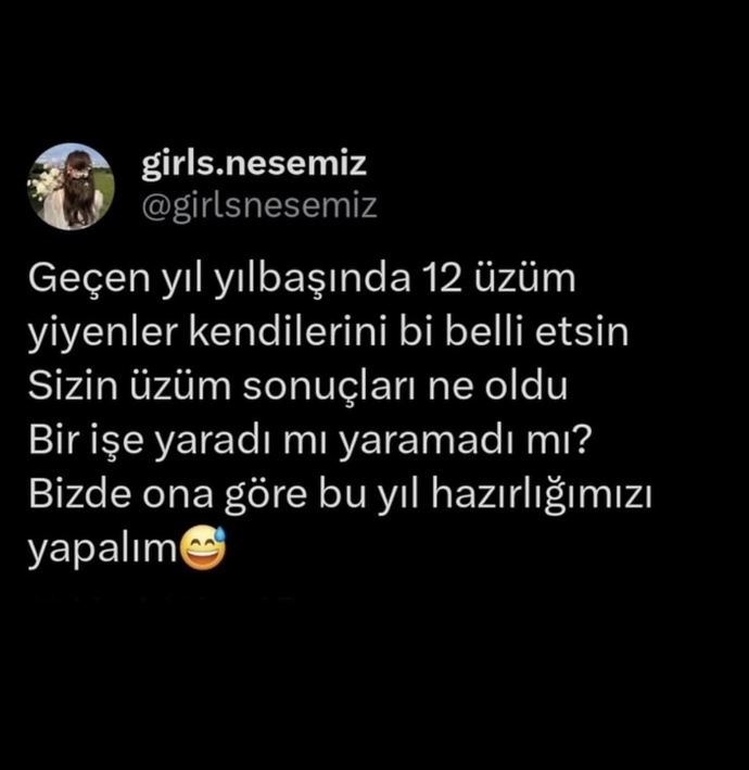 Bu sene yılbaşında üzüm yiyecek misiniz?
