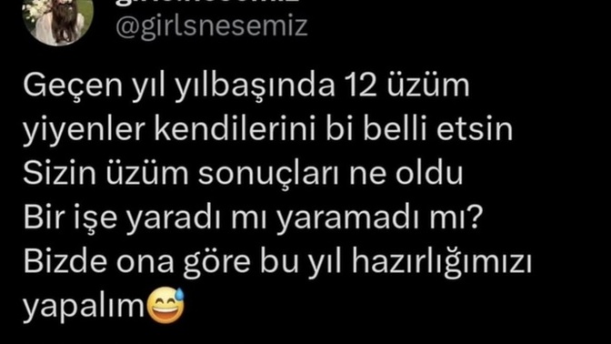 Bu sene yılbaşında üzüm yiyecek misiniz?