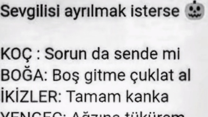 Burçlar nasıl ayrılmak istermiş 😄 ?