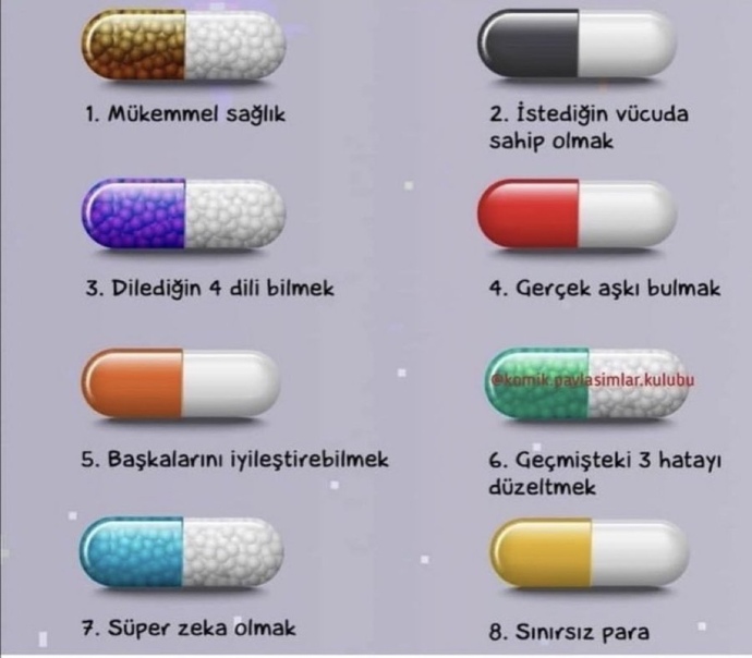 3 hap seçme hakkınız olsa hangisini seçerdiniz?