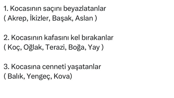 Bu burç listesine göre siz hangi kategoriye giriyorsunuz?