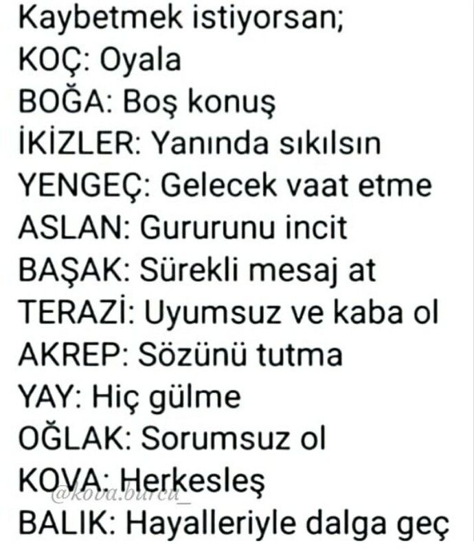 Ne yapılırsa burçları kaybedersiniz?