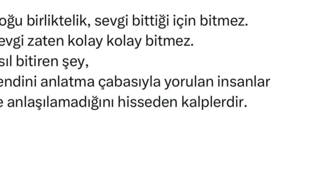 Birlikteliğinizi neden bitirdiniz?
