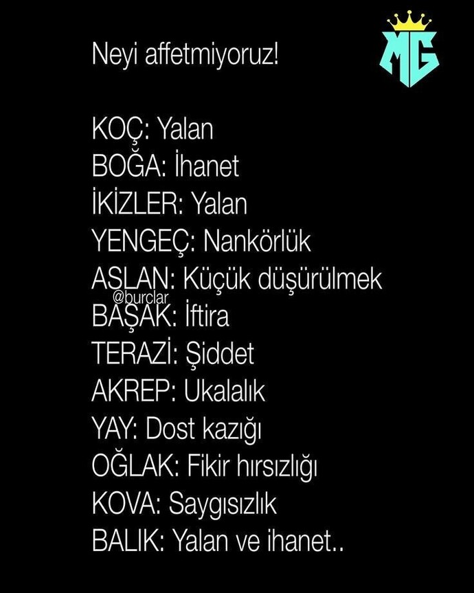 Neleri affetmezsiniz?