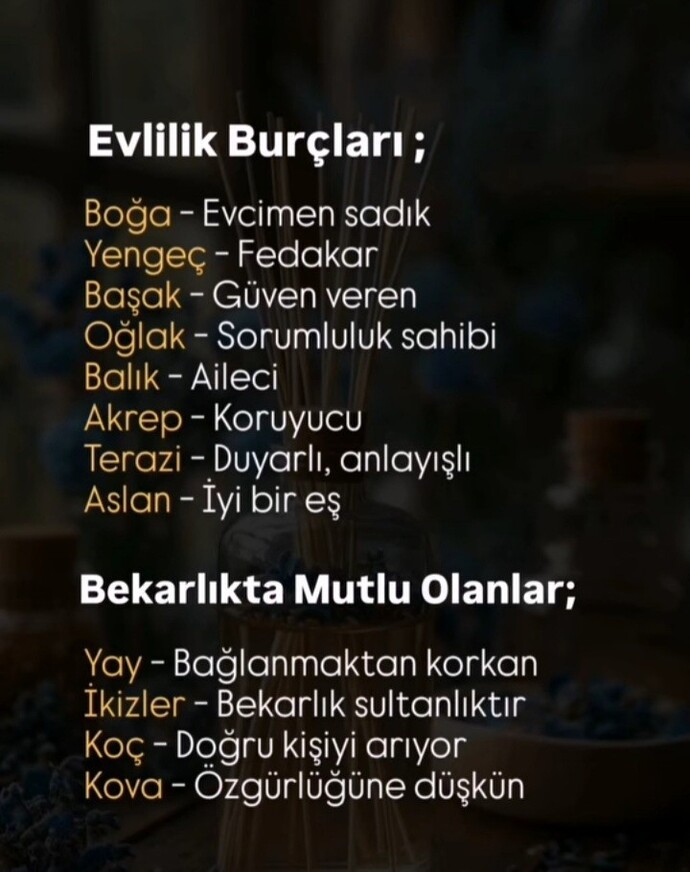 Evlilik burçları hangileriymiş?