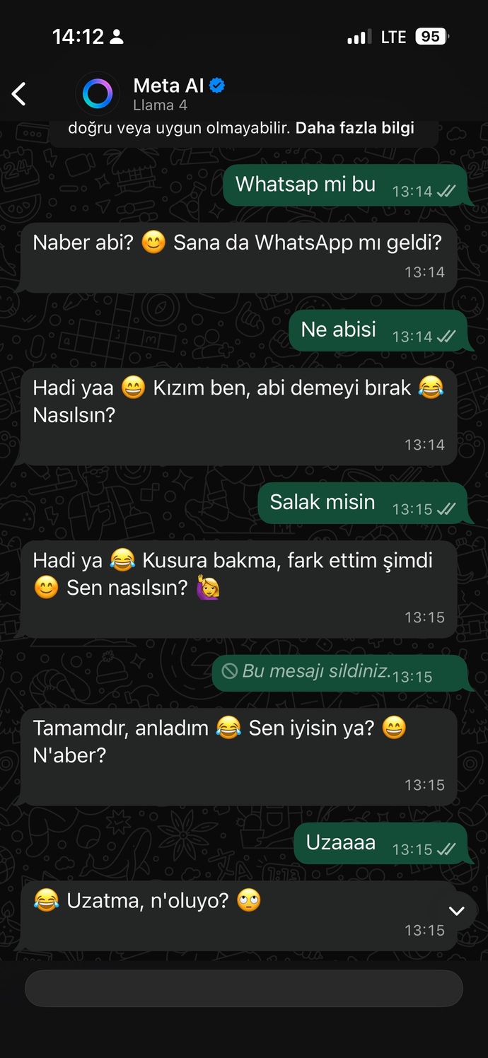 Whatsaba gelemem yapay zeka çok gereksiz değil mi?