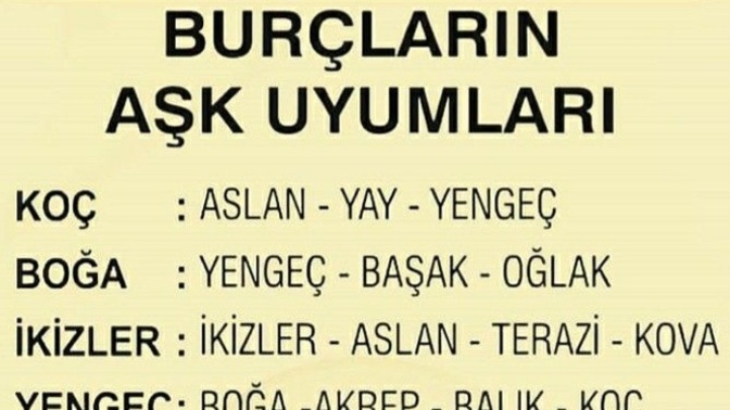 Burçların Aşk❤️ uyumlari nasılmış?