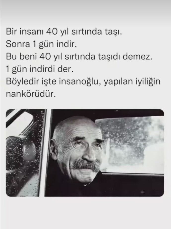 Bir insan kendisi için her şeyi yapanı, geçmişte sorun yaşadığı biri için harcayabiliyorsa bu neyin göstergesidir?