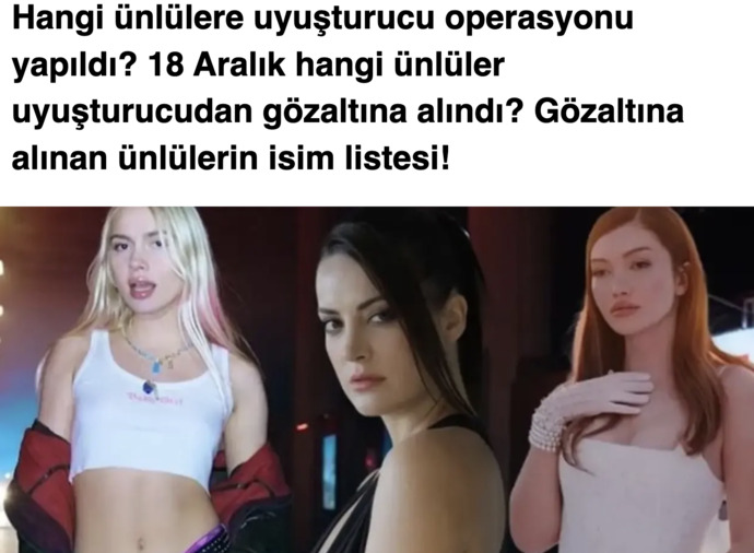 18 Aralık ünlüler operasyonunda sizce ünlülere itibar suikasti mi yapılıyor?
