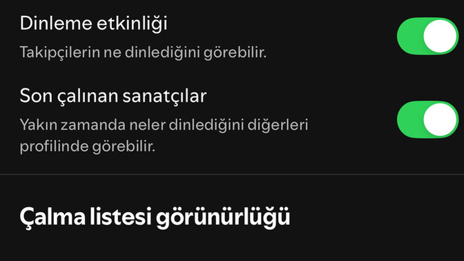 Spotify dinleme etkinliğim açık ama arkadaşlarımın dinlediği şarkıları göremiyorum, neden?