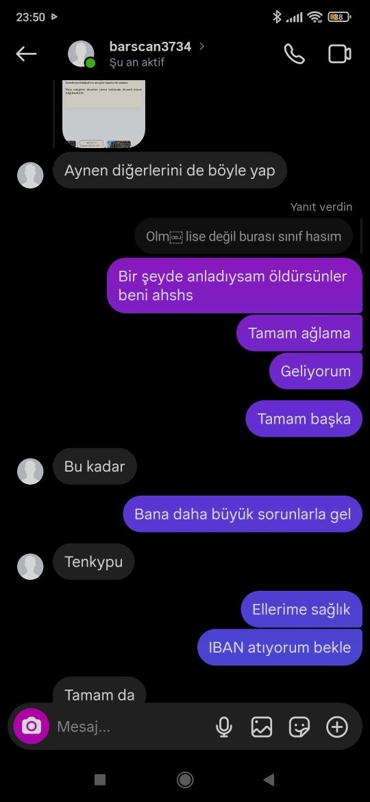 Müşterimle yaşadığım diyolog şaka mı ahshshs?