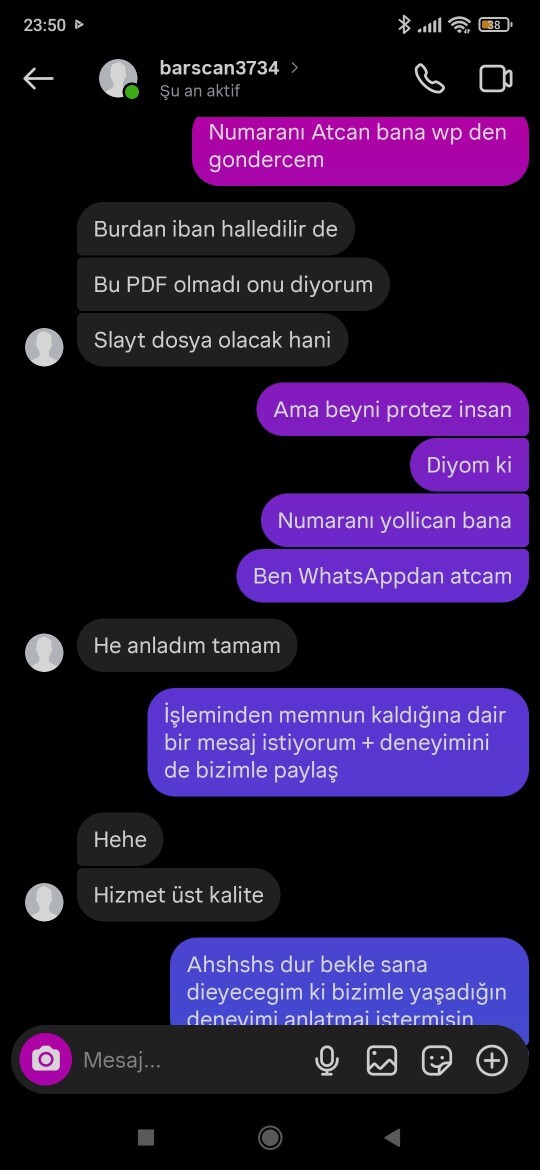 Müşterimle yaşadığım diyolog şaka mı ahshshs?