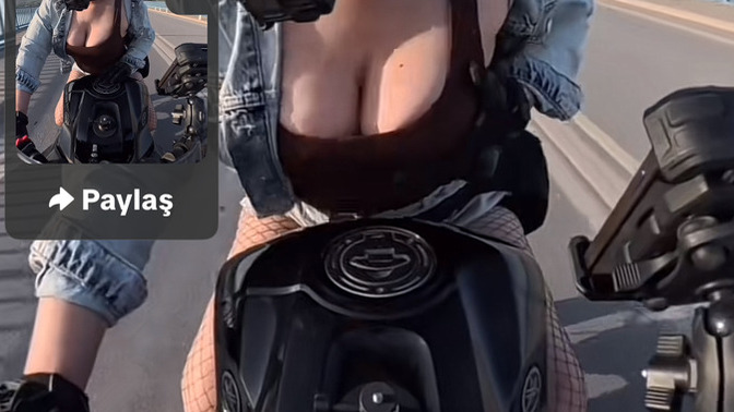 Şu şekil motor üstünde giyinen kadınların şov işi olduğunu düşünüyorum?