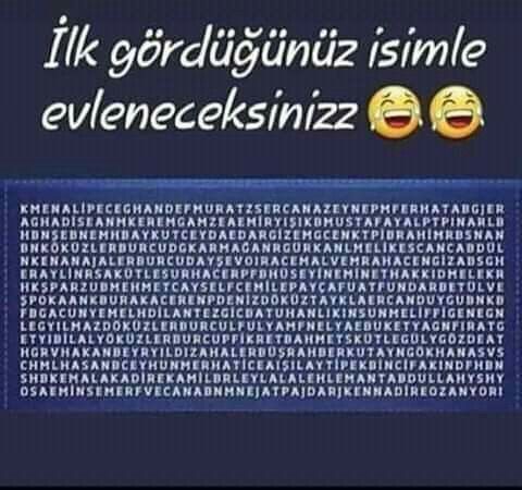 Kimle evleniyorsunuz bakalım😂?