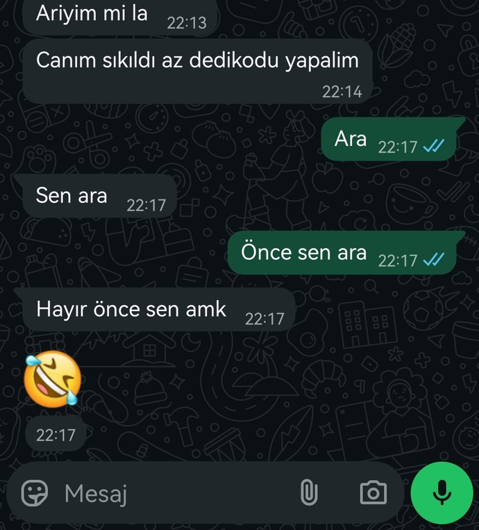 En son yazdığınız mesajı bana atsanız ne yazmış olurdunuz?