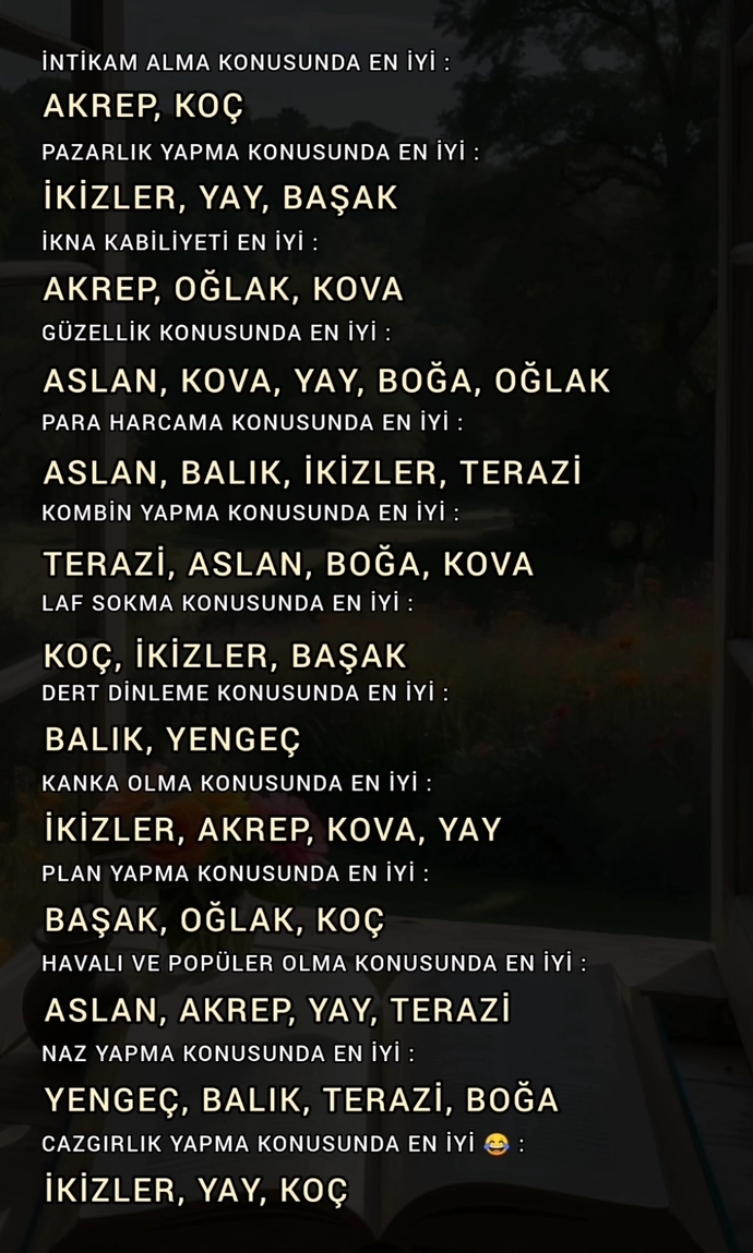 Burcunuzun en iyi olduğu alan neymiş?