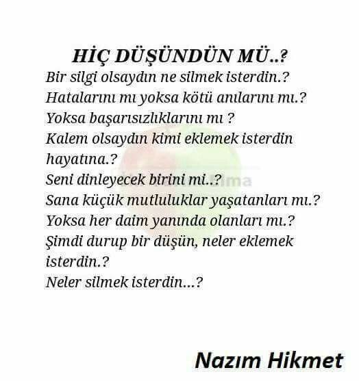 Hayatınıza neleri eklemek, ondan neleri silmek istersiniz?