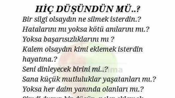 Hayatınıza neleri eklemek, ondan neleri silmek istersiniz?