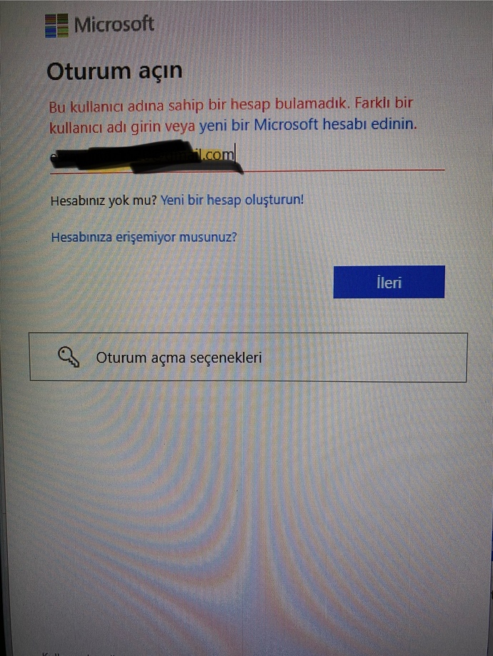 Mail adresine giremiyorum?