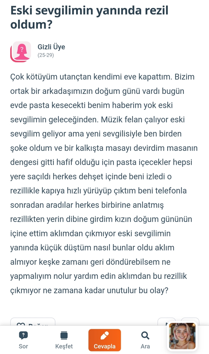 Rezil olma anınız var mı?