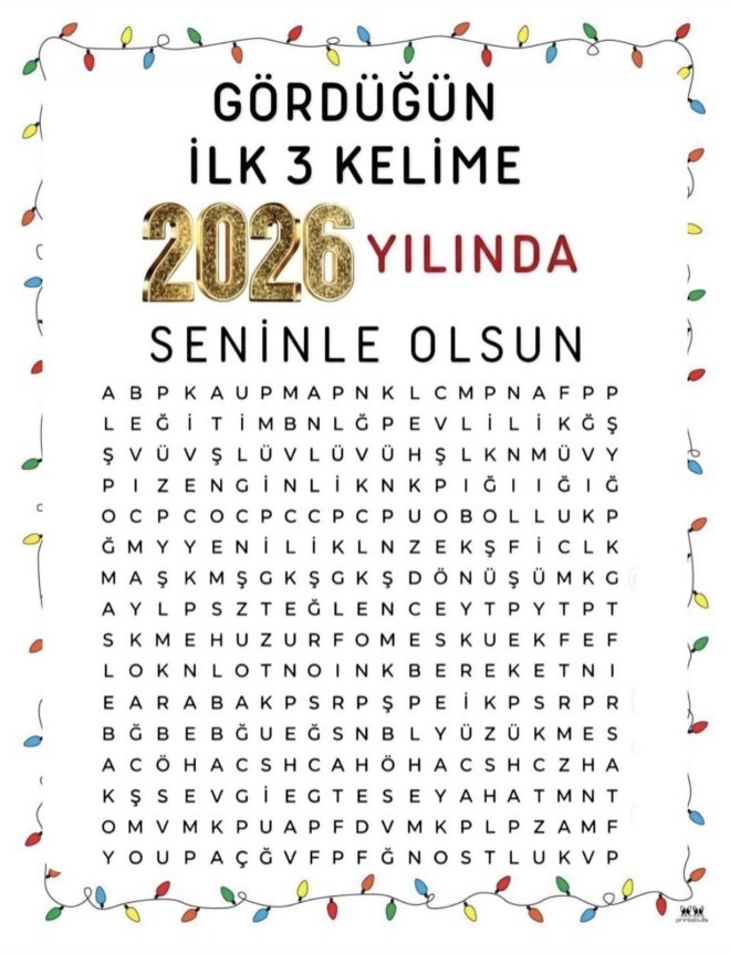 Gördüğünüz ilk 3 kelime hangileri?