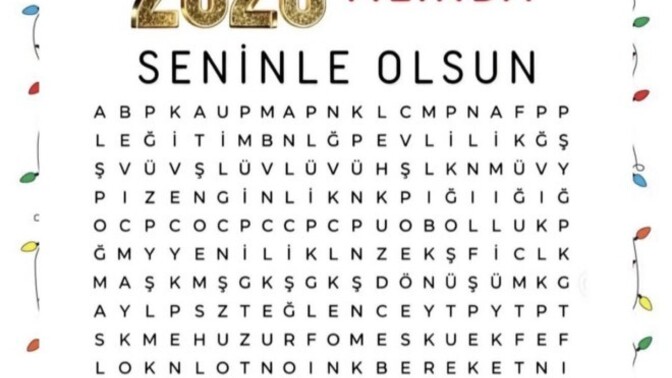 Gördüğünüz ilk 3 kelime hangileri?