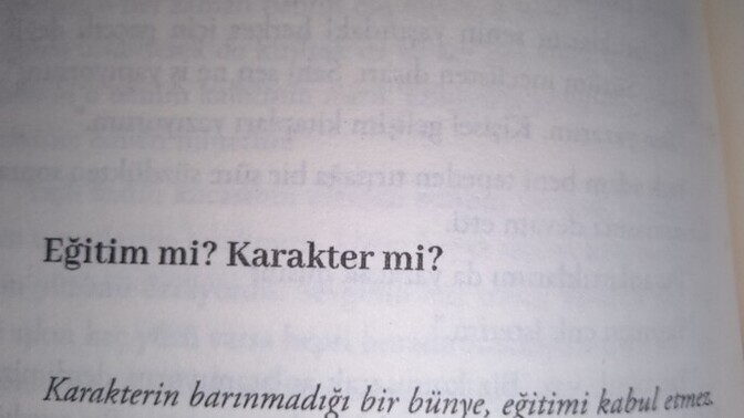 Eğitim mi karakter mı?