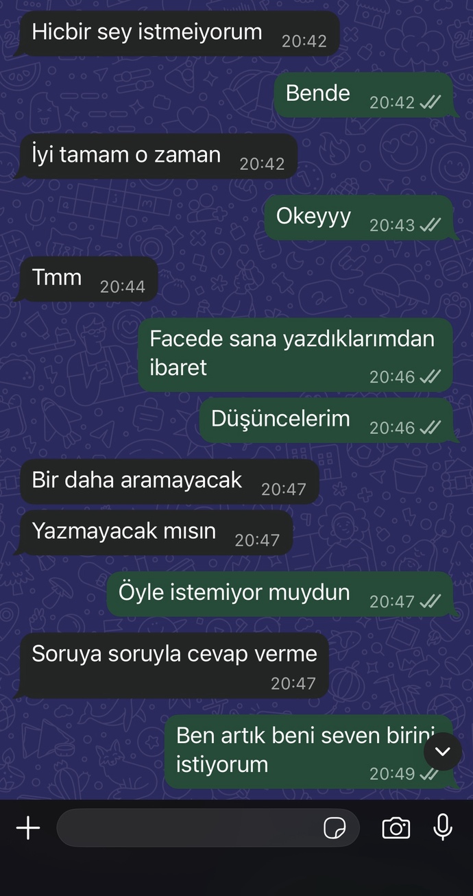 Sizce eski sevgilim istemiyor muydu?