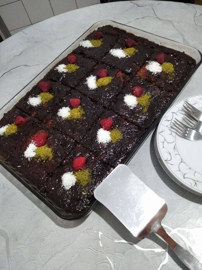 Brownili kek yaptım 🍰 brownili kek severmisiniz?