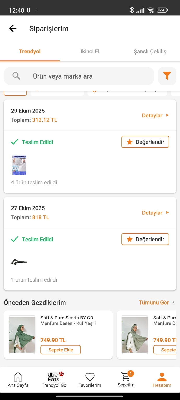 En son Trendyoldan ne aldın?