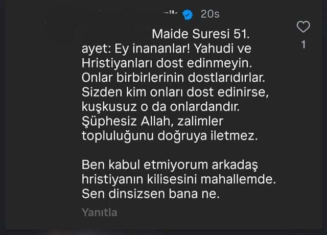 Sonra da kimse gelip İslamofobi var demesin? Dimi?