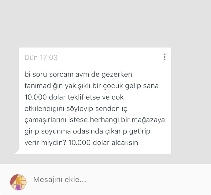 Size nasil mesajlar geliyor?